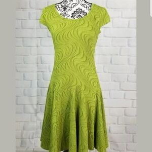 Gabby Skye short sleeve textures fit flare dress